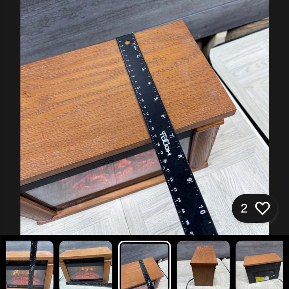 Electric Fireplace Heater in Brown - Picture 4 of 7